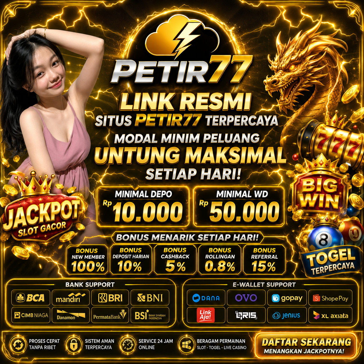 PETIR77 : Link Resmi Situs PETIR77 Terpercaya Modal Minim Peluang Untung Maksimal Setiap Hari!